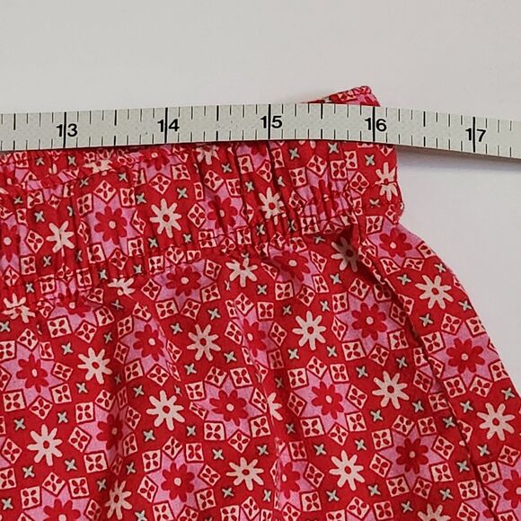 Victoria's Secret 2 Piece Pajama Set Women's Large Red Pink White Floral Cotton - Picture 12 of 13